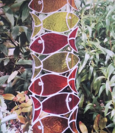 Stained Glass Fish Panel – Red Shades