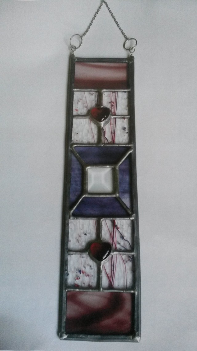 Stained Glass Heart Decorative Panel