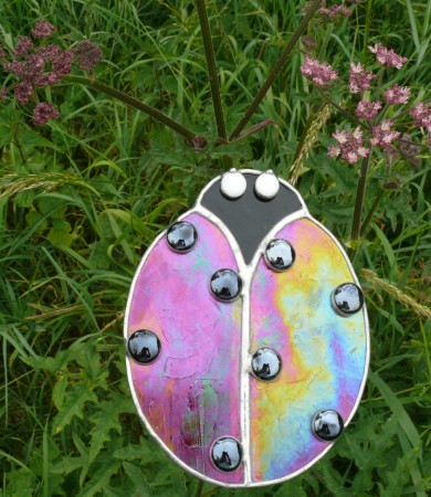Stained Glass Ladybird Garden Stake