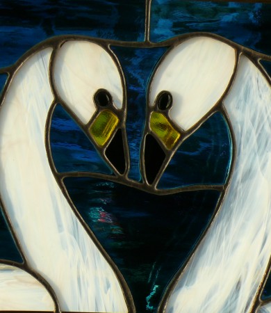 Stained Glass Bewick Swans Decorative Panel