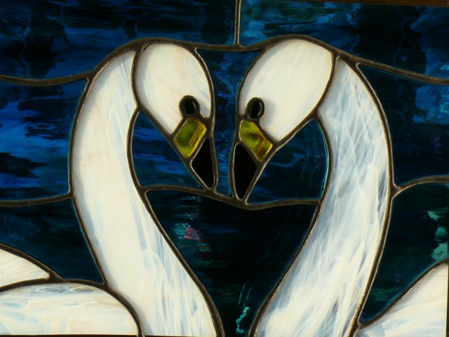 Stained Glass Bewick Swans Decorative Panel
