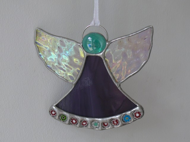 Angel Christmas Decoration Purple Streaky