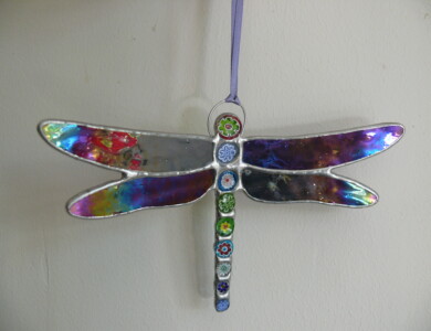 Dragonfly hanging decoration ( purple wings)