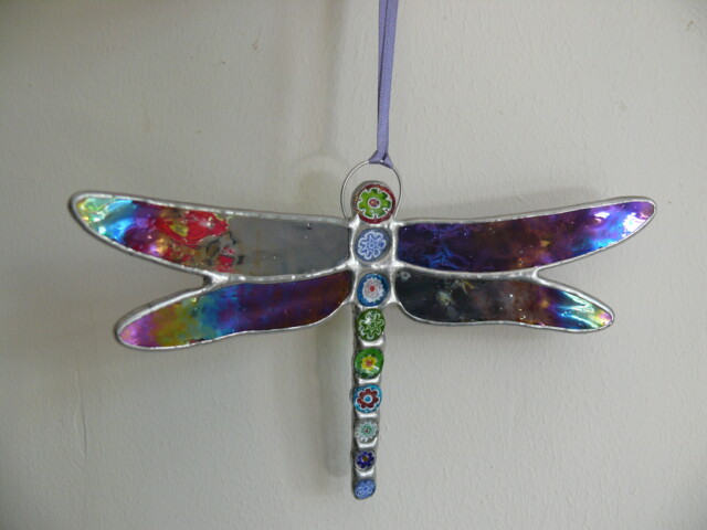 Dragonfly hanging decoration ( purple wings)