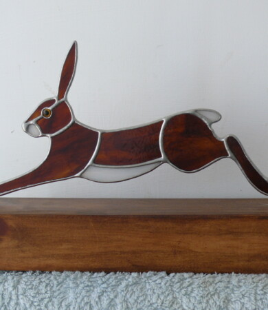 Running Hare on Wood