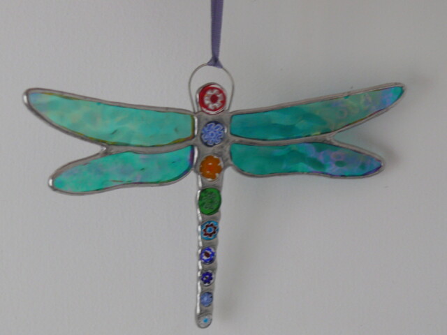 Dragonfly hanging decoration ( Teal wings)