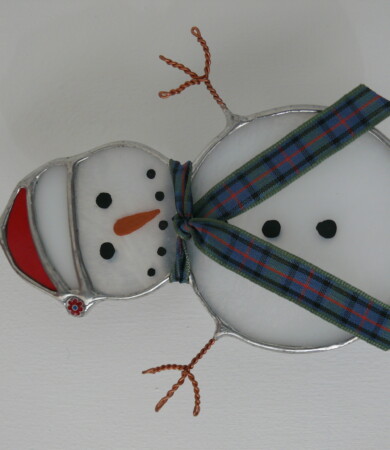 Snowman Christmas Decoration  – Green scarf