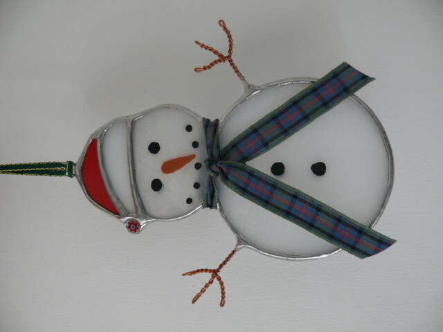 Snowman Christmas Decoration  – Green scarf
