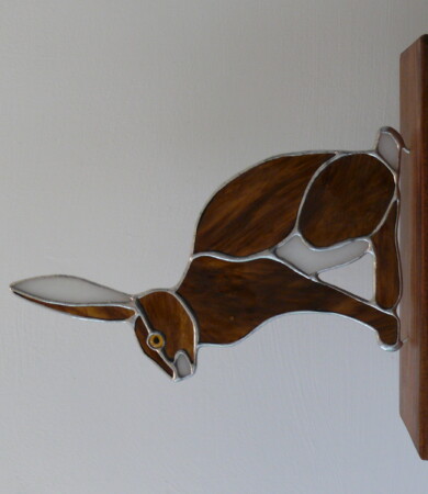 Brown Hare on Wood