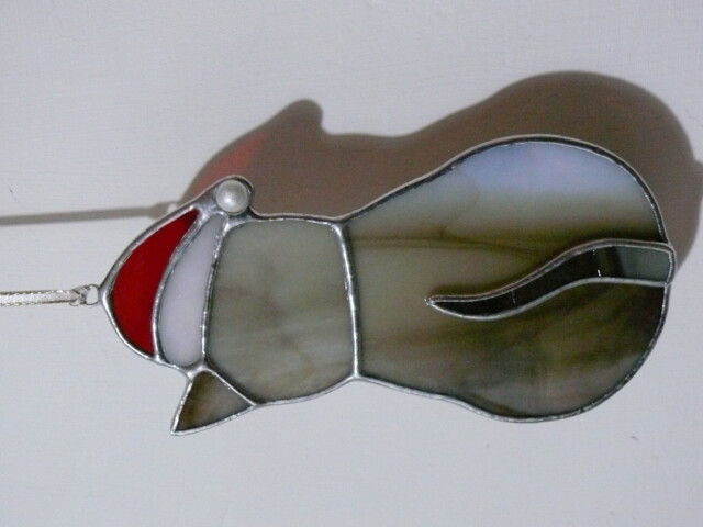 Christmas Cat decoration ( brown & white)