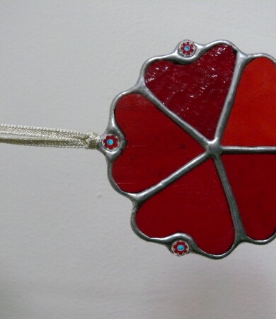 Scandi Hearts Decoration Red
