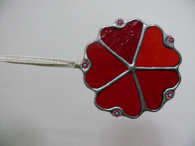 Scandi Hearts Decoration Red